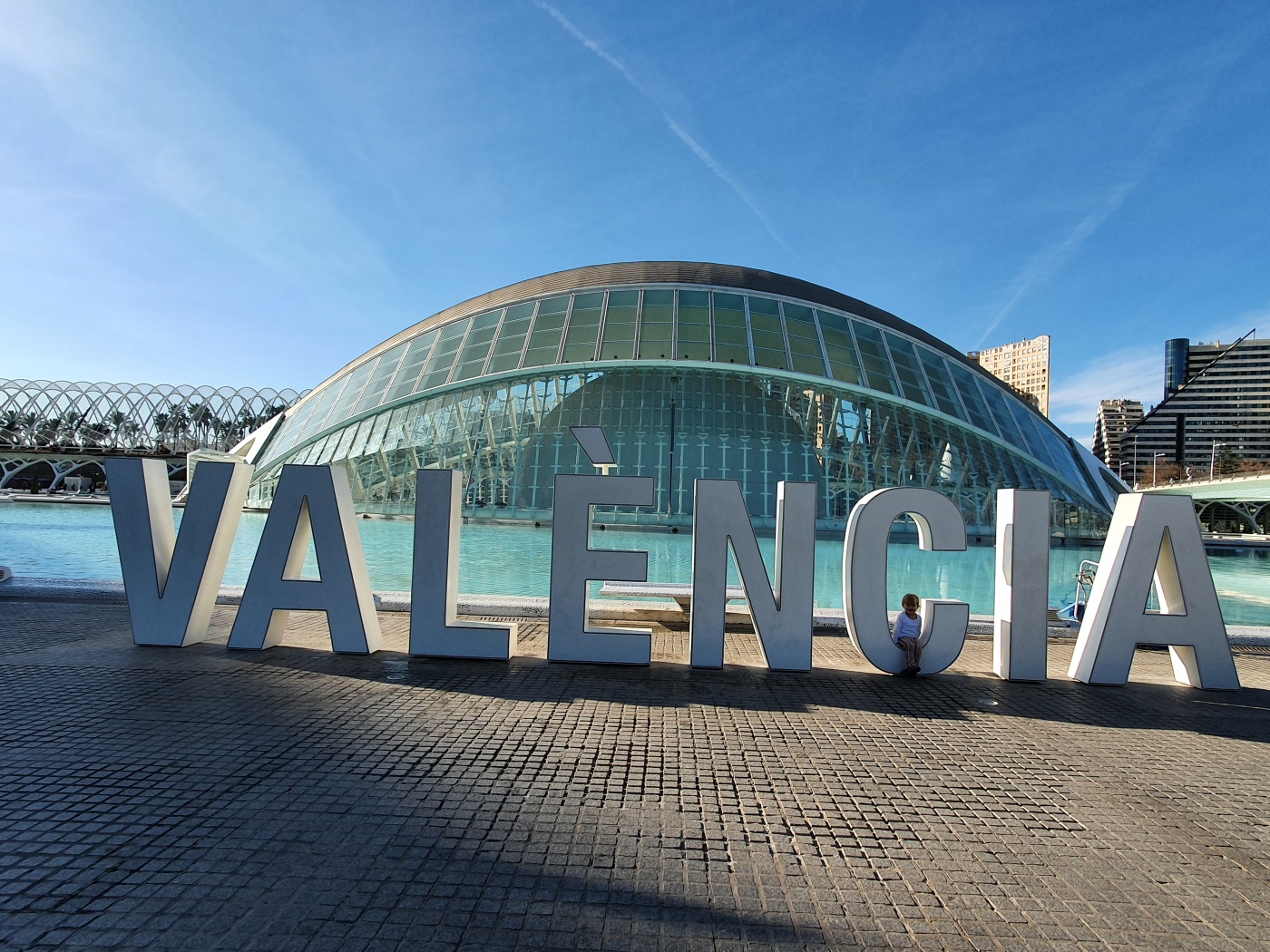 Valencia Schriftzug in Ciutat de les Arts i les Ciences